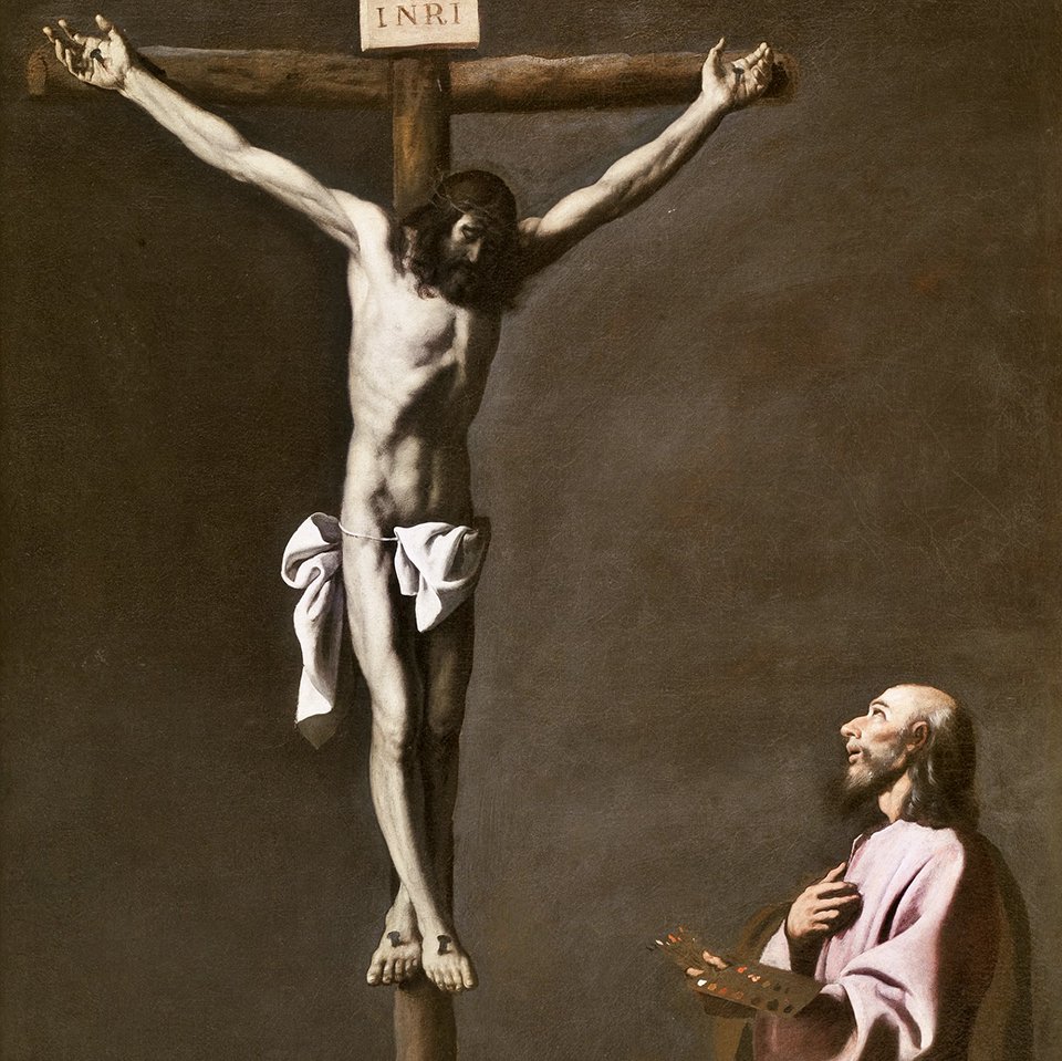 Франсиско де Сурбаран. «Распятый Христос с художником». Около 1650.  Фото: Museo Nacional del Prado