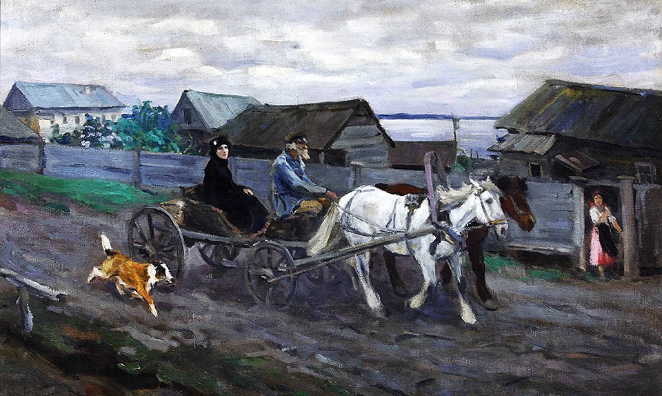Алексей Степанов. «Приезд в деревню». 1900-е. Фото: Коллекция Романа Бабичева